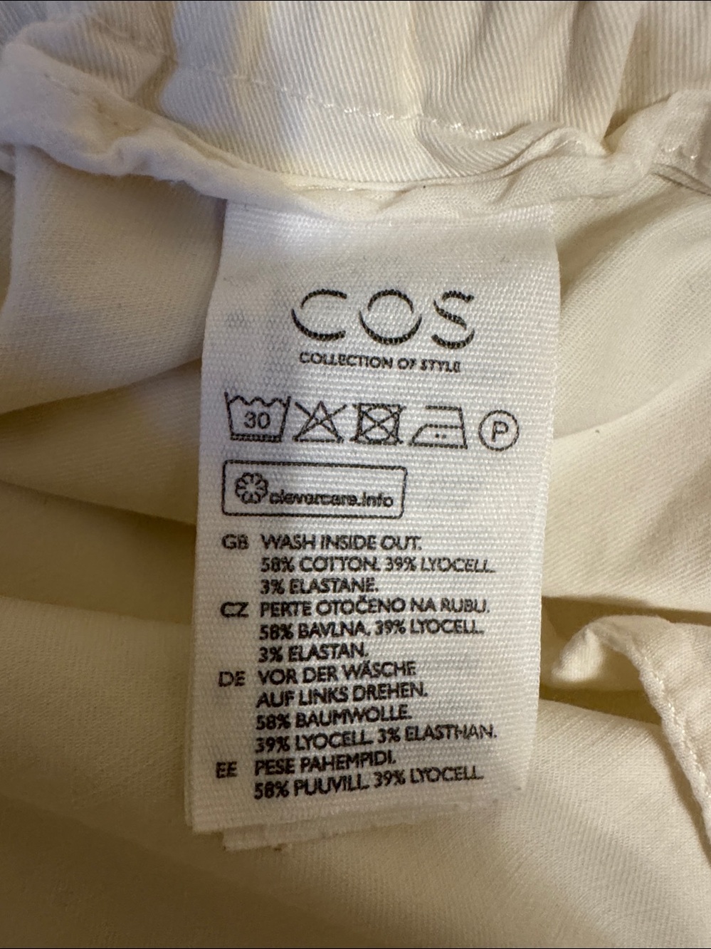 COS Cream Straight-Leg Drawstring Pants - Picture 6 of 6